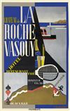 ADOLPHE MOURON CASSANDRE (1901-1968). CHATEAU DE LA ROCHE VASOUY. 1926. 75x50 inches, 191x127 cm. Hachard & Cie., Paris.